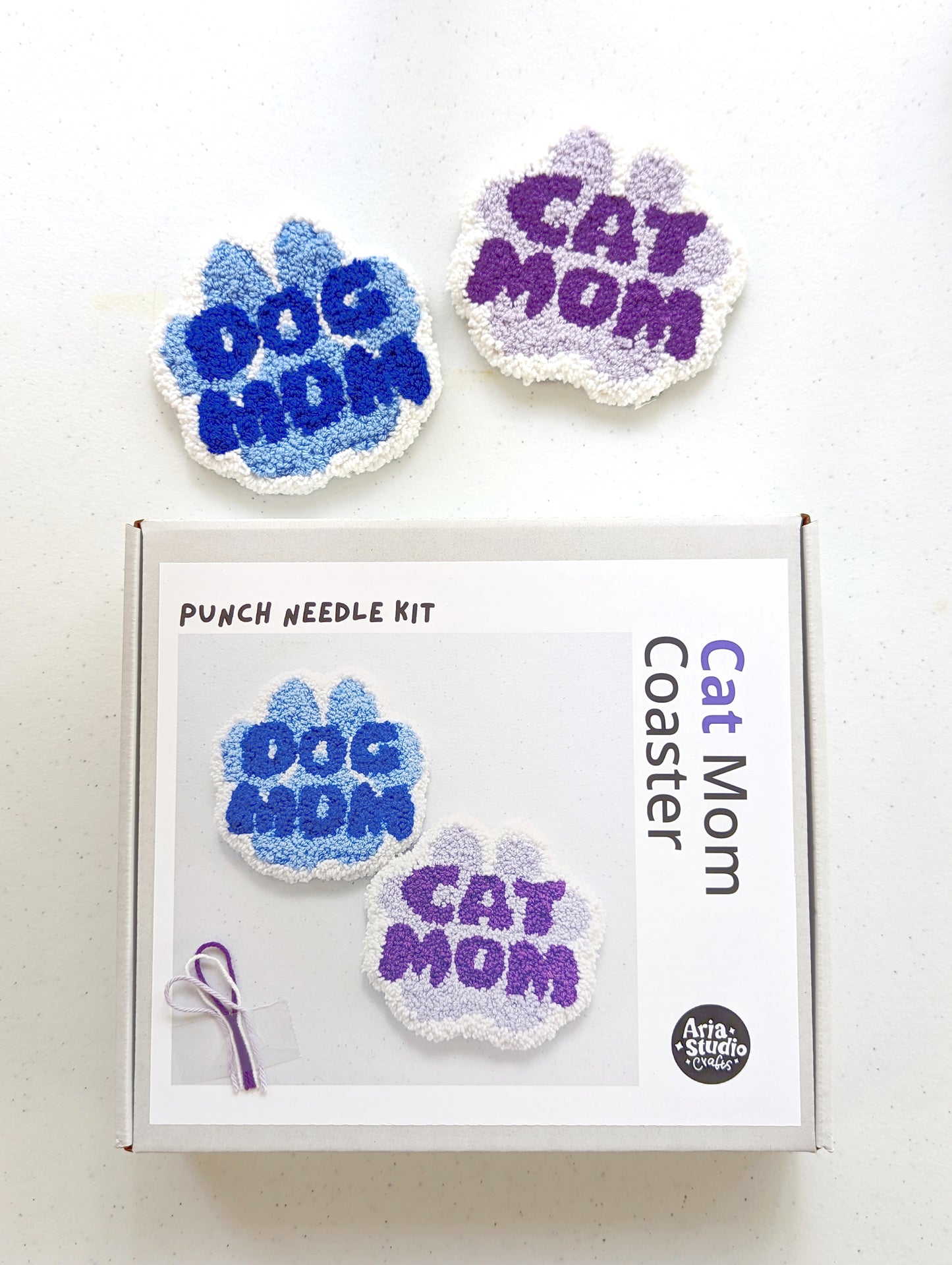 Pet mom coaster DIY_Punch needle kit