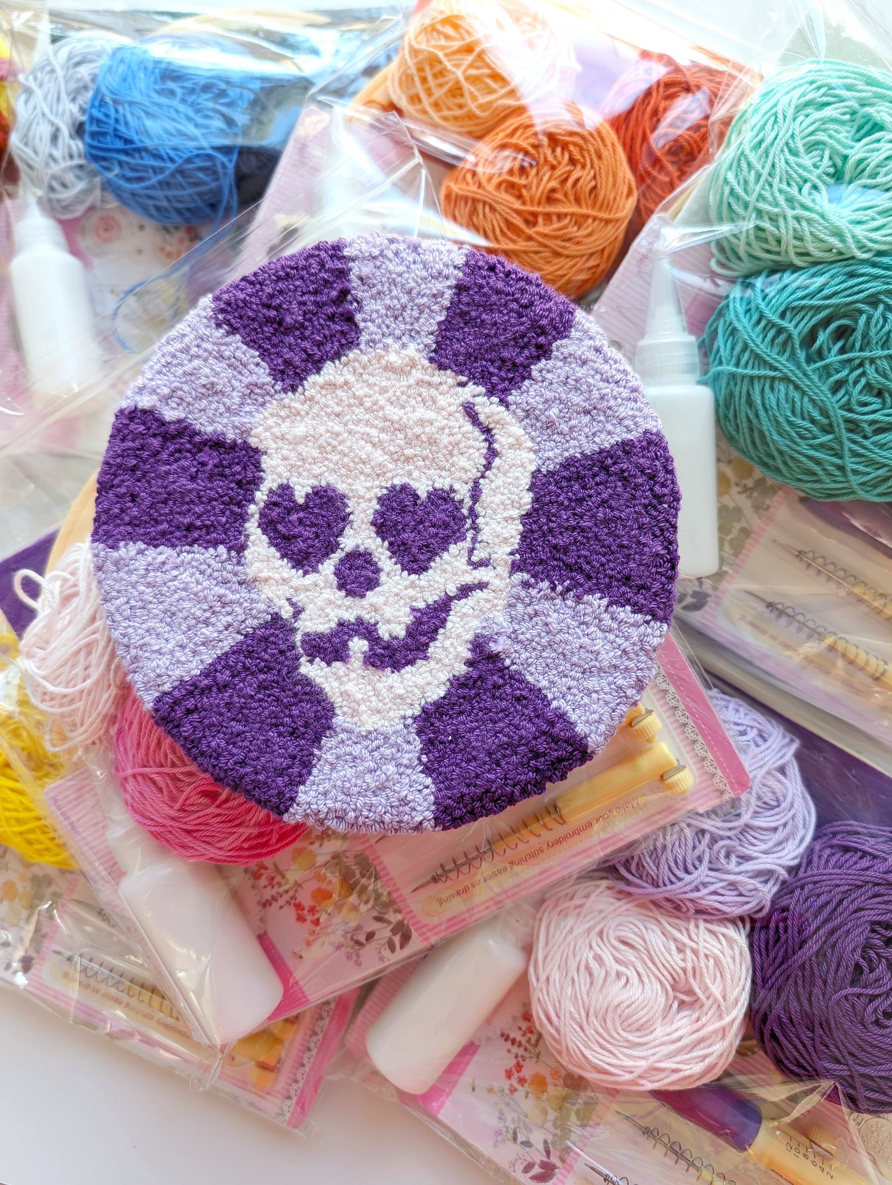 Skeleton Punch Large Skull Punch Needle Kit – AriaStudioCrafts