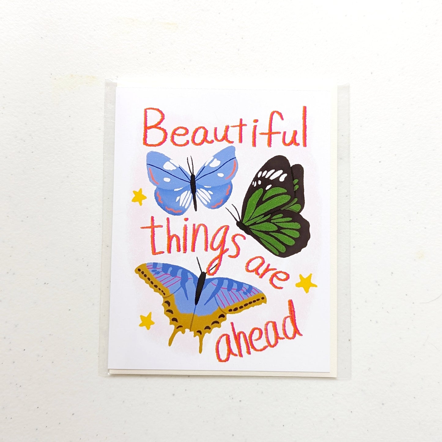 Beautiful things are ahead greeting card