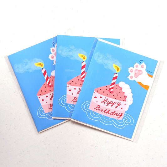 Slice cake Birthday Card_Meow