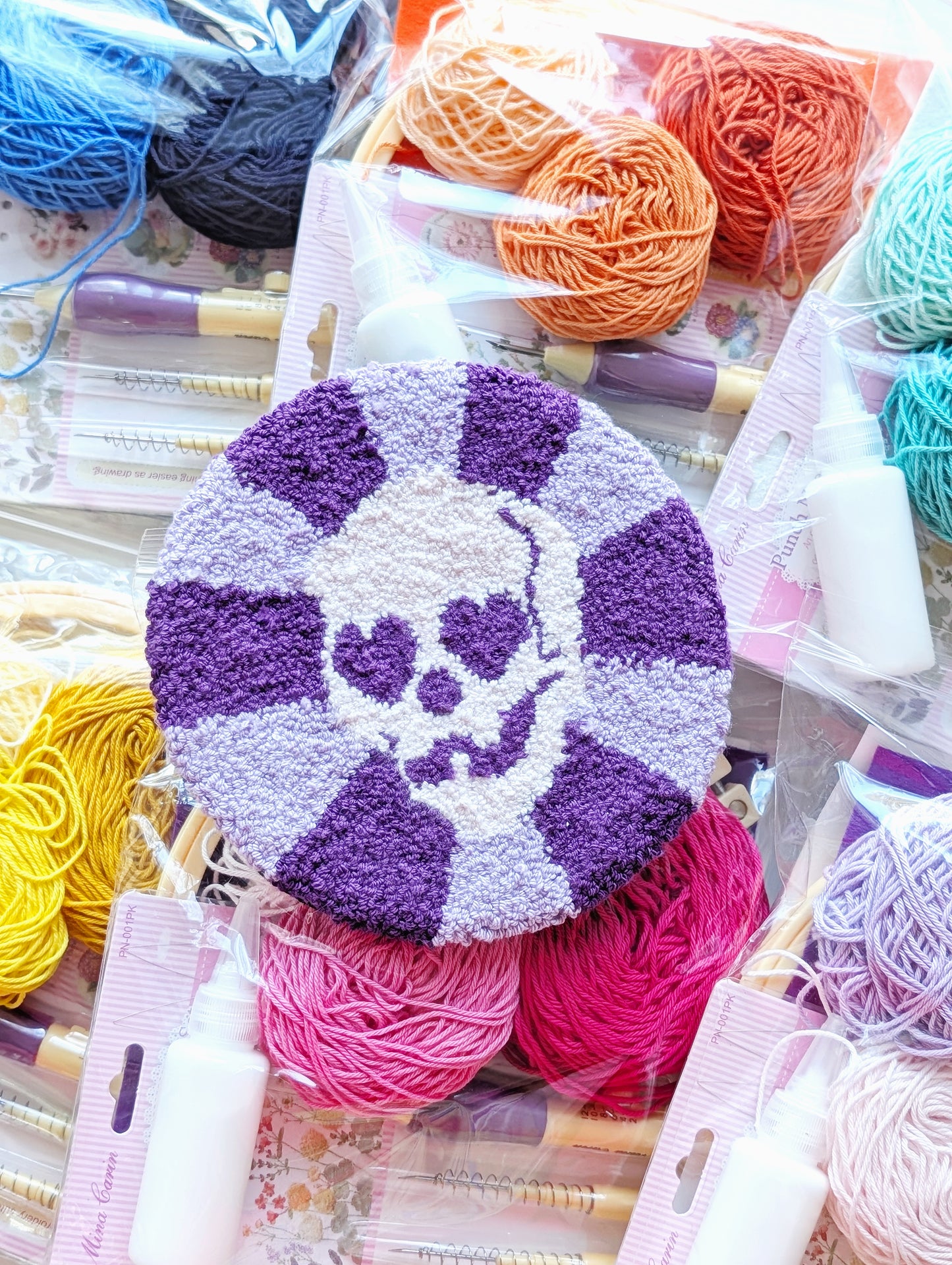 Large Skull Punch Needle Kit