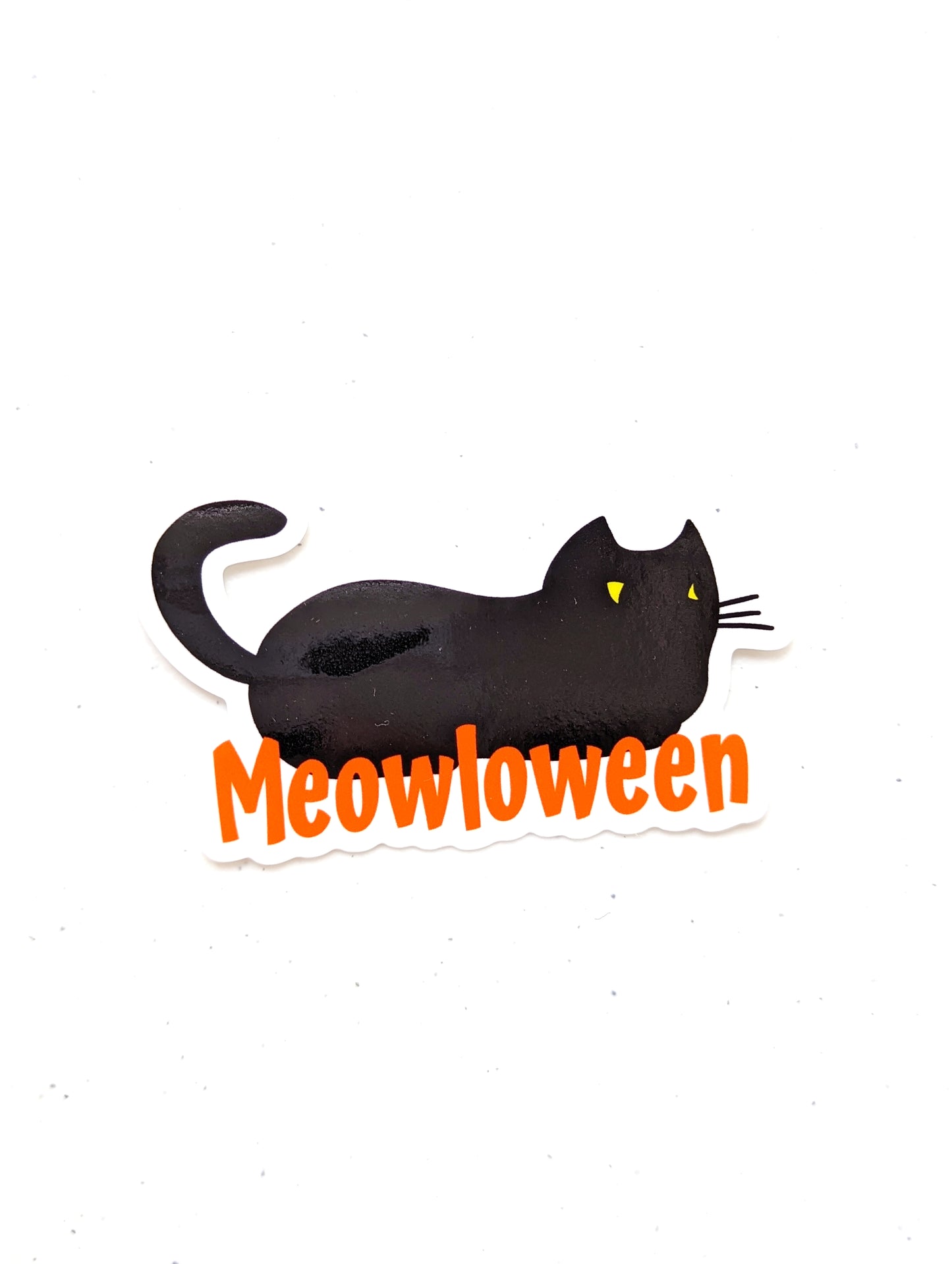 Black Cat “Meowloween” Sticker – Cute Halloween Cat Sticker