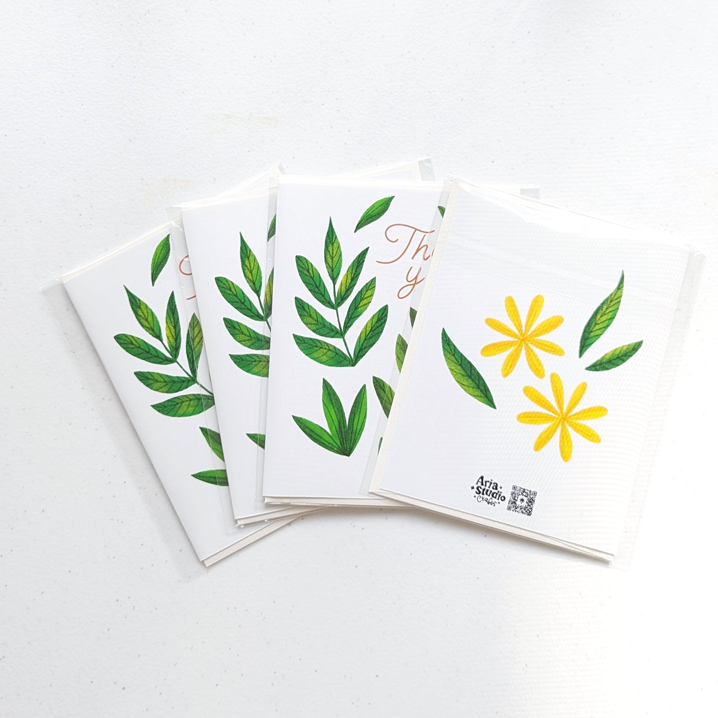 Leaf Thank You Card – Minimal Botanical Greeting Card