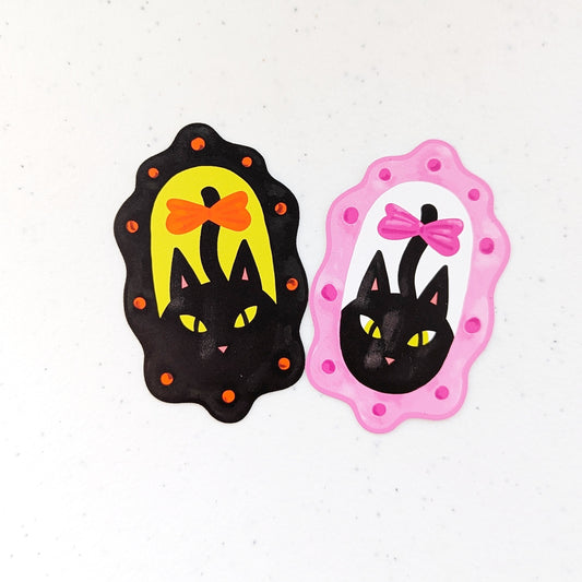 Black Cat Mirror Sticker