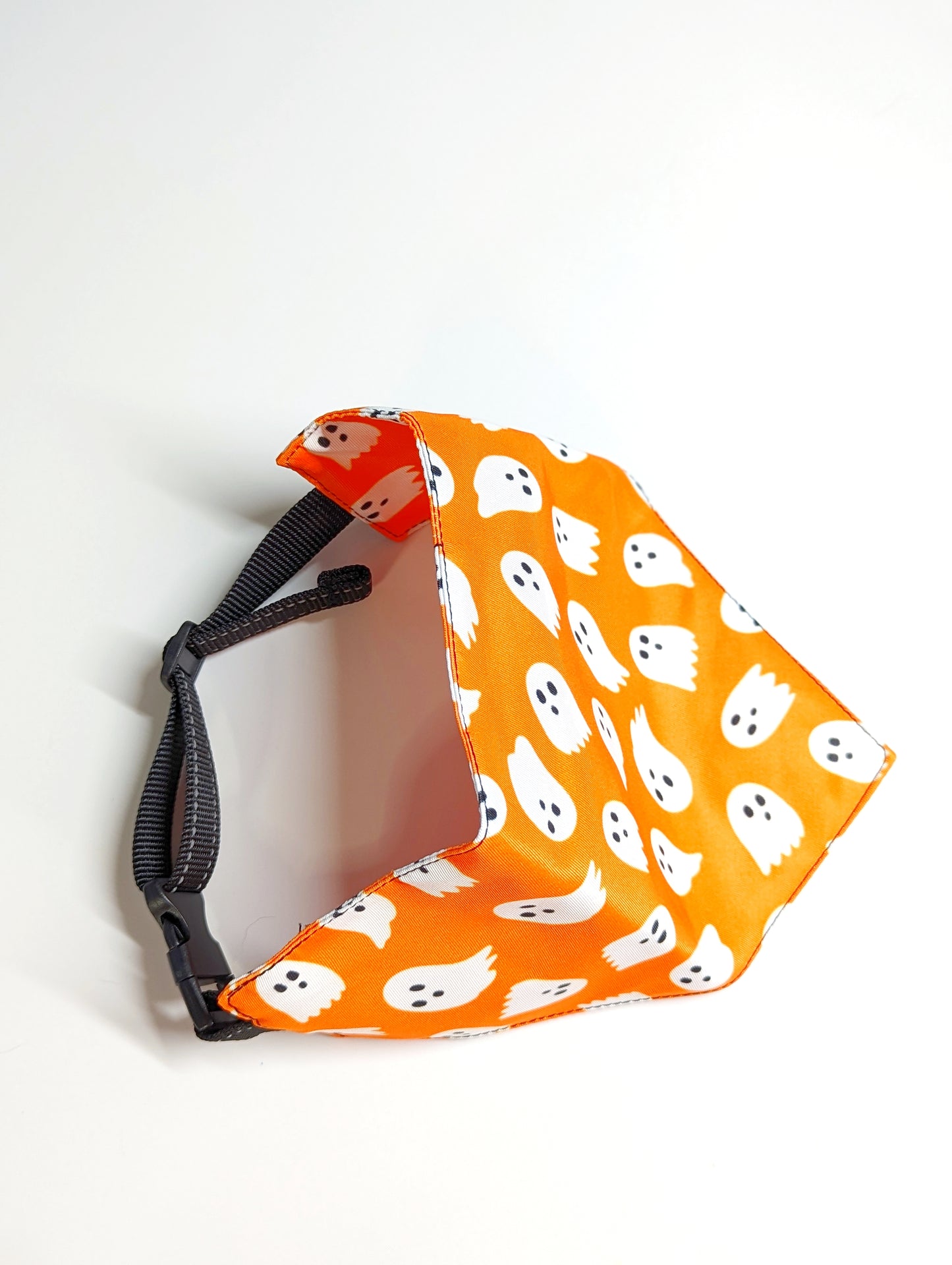 Halloween Dog Bandana – Double-Sided, Waterproof, Adjustable Buckle | Ghost Pattern