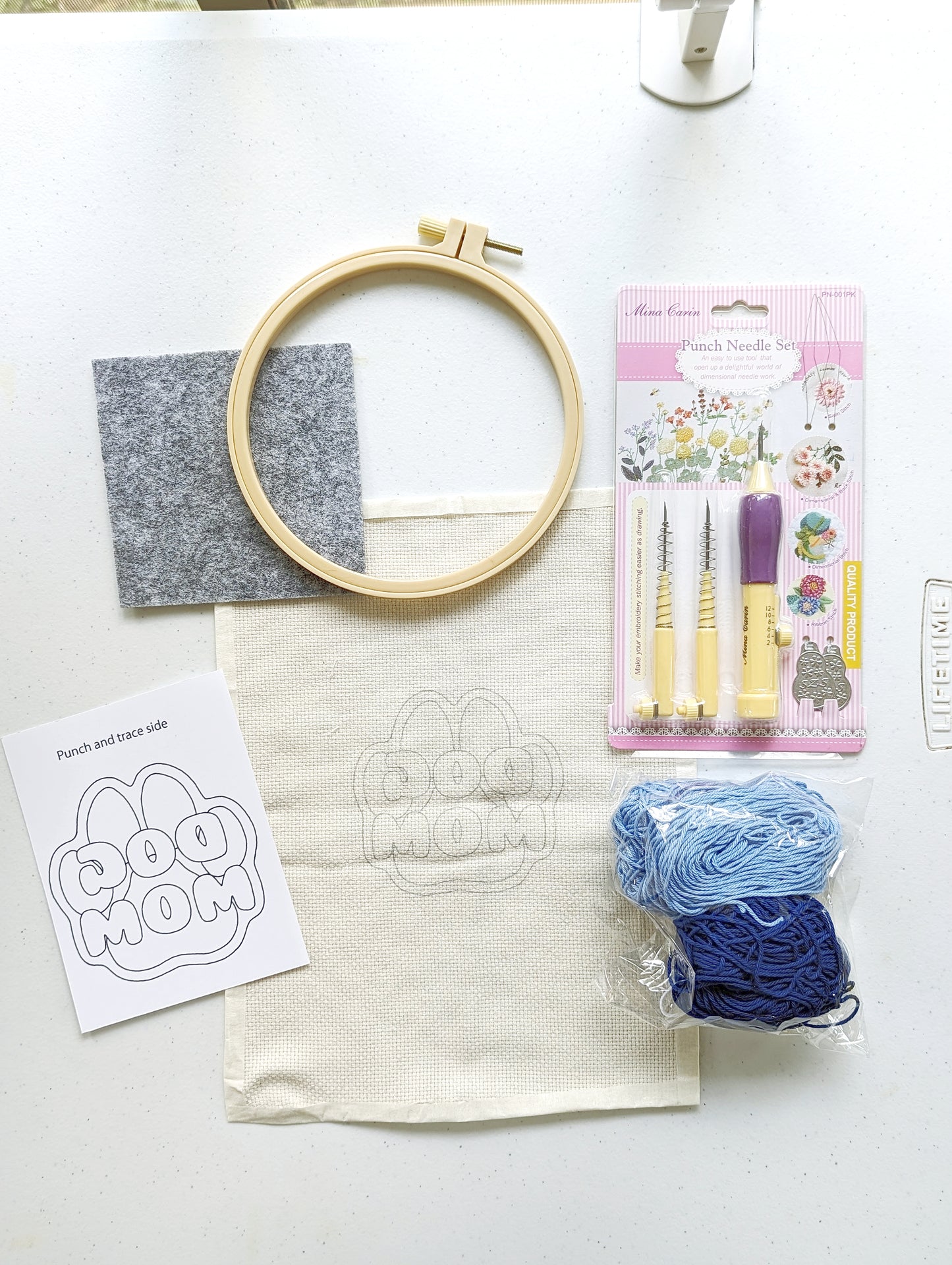 Pet mom coaster DIY_Punch needle kit