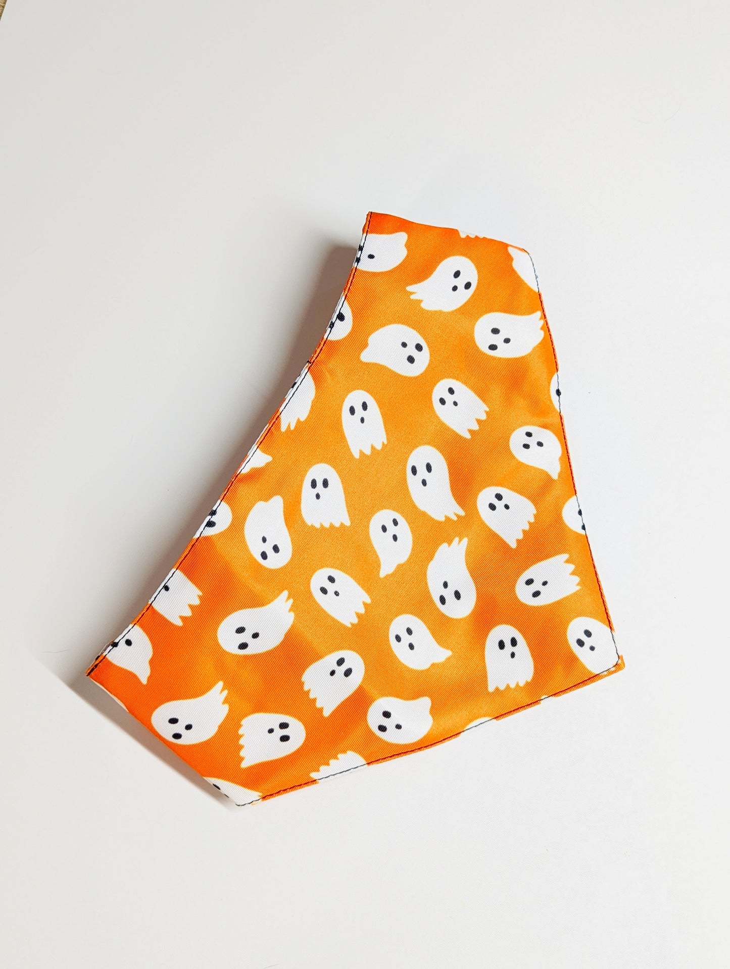 Halloween Dog Bandana – Double-Sided, Waterproof, Adjustable Buckle | Ghost Pattern