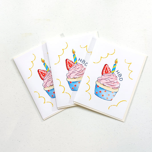 Strawberry Cupcake Birthday Card
