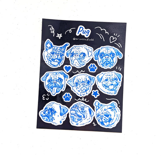 Pug Sticker Sheet