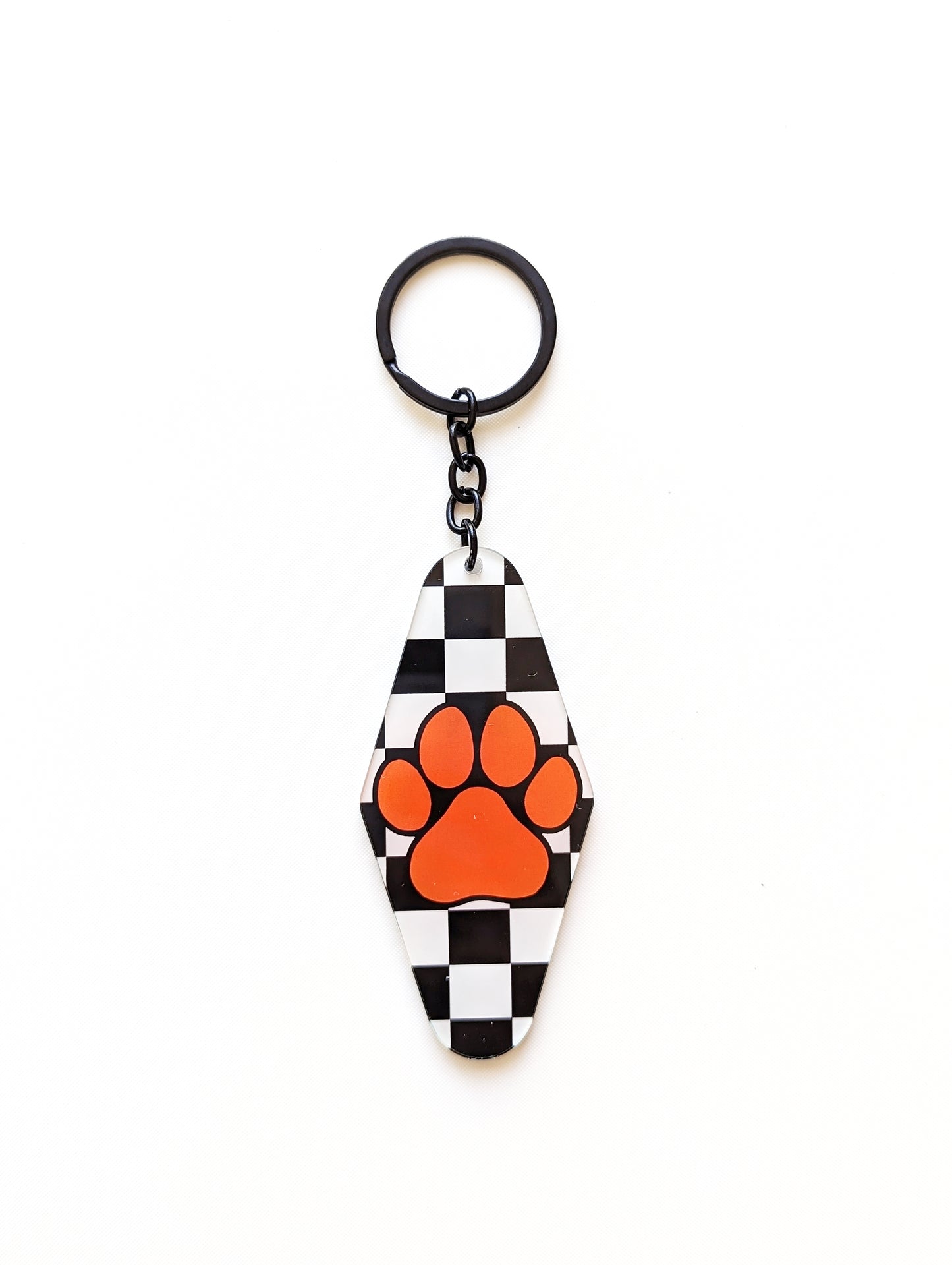 Halloween Plaid Paws Acrylic Keychain