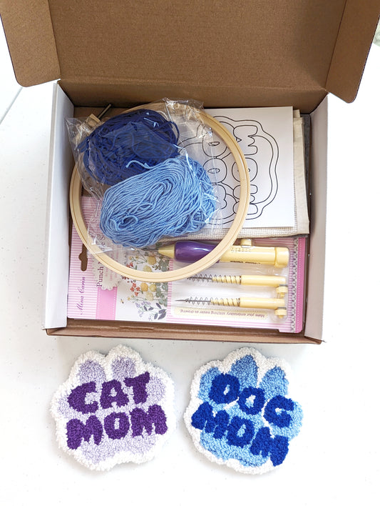 Pet mom coaster DIY_Punch needle kit