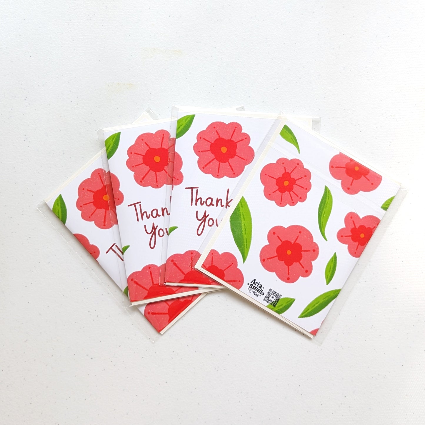 Flower Pattern Thank You Card