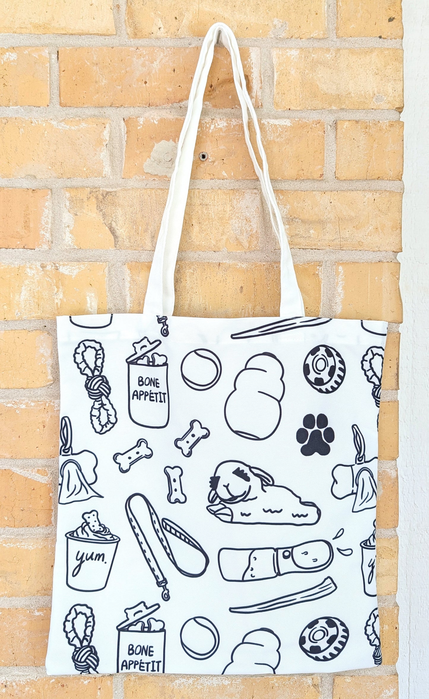 Pet Lover Pattern Tote Bag – Illustrated Dog & Cat Everyday Essentials