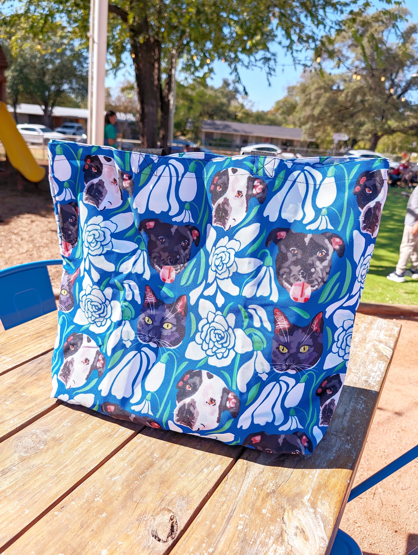 Custom Pet Portrait Winter Flower Bag