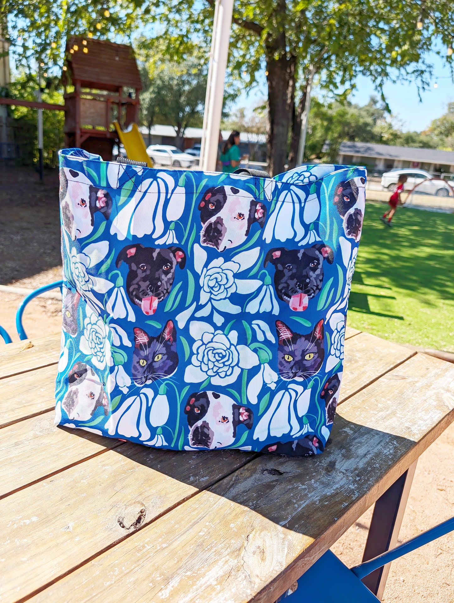 Custom Pet Portrait Winter Flower Bag