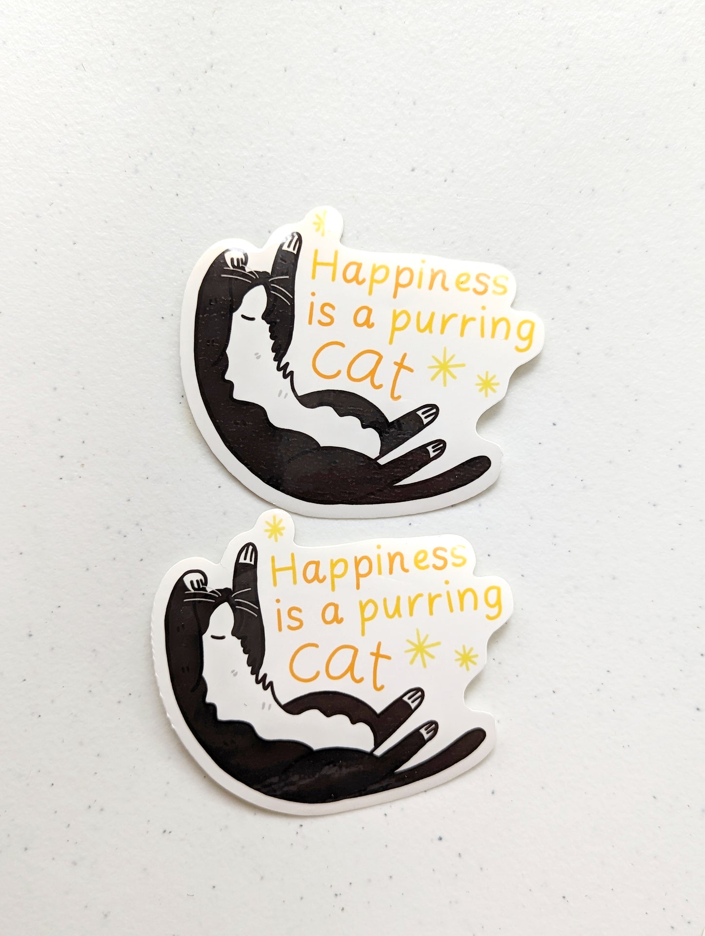 Happiness is a Purring Cat Sticker
