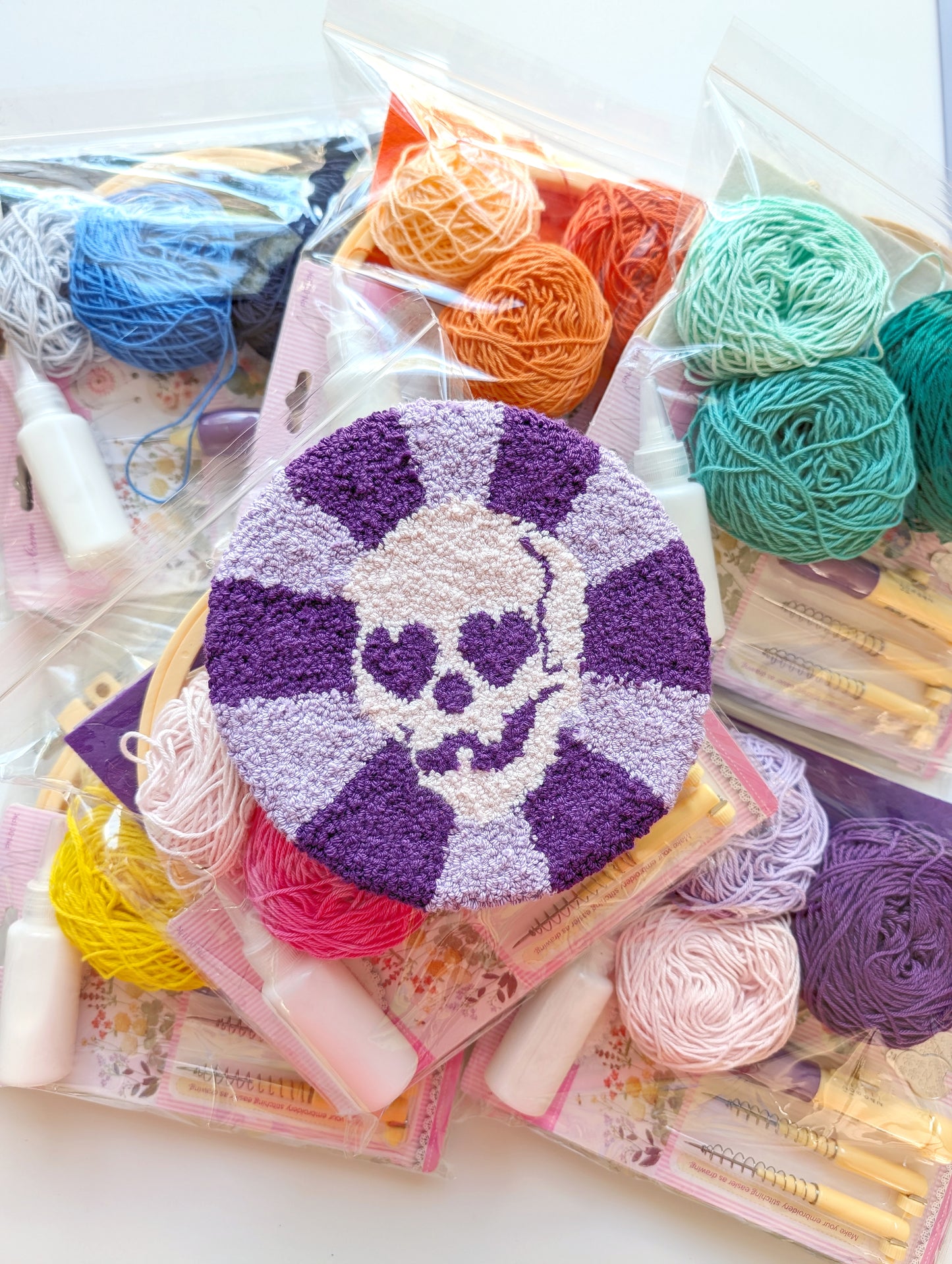 Large Skull Punch Needle Kit