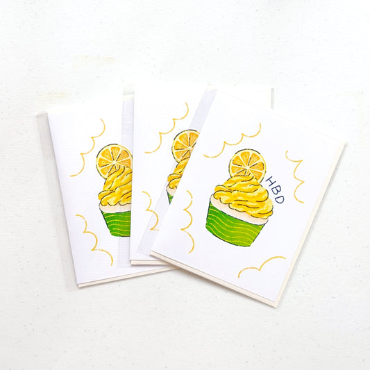 Lemon Cupcake Birthday Card