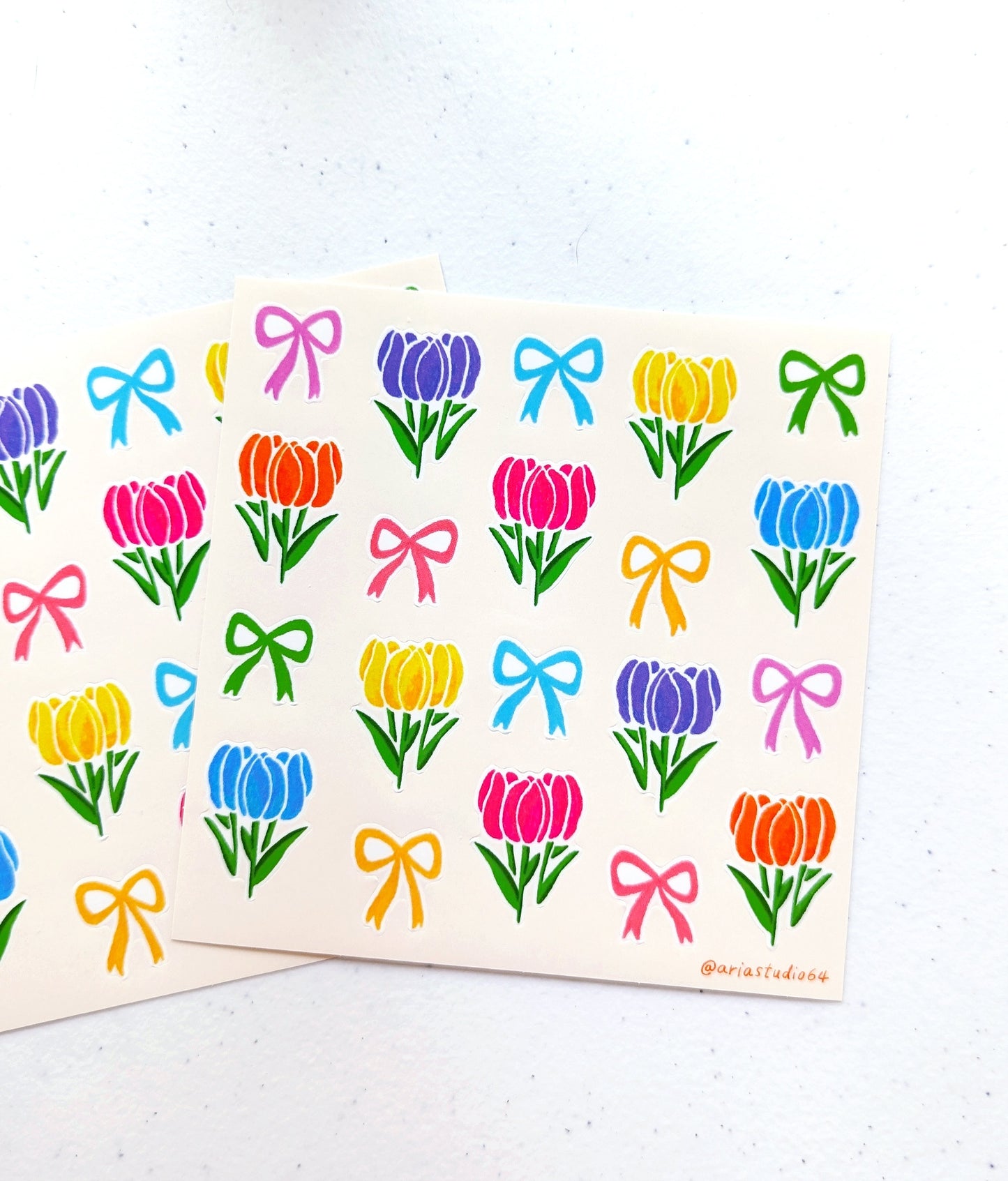 Tulips and Bows Sticker Sheet