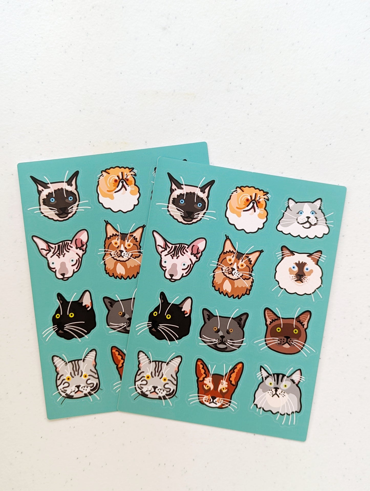 Cat & Dog Cute Face Sticker Sheets