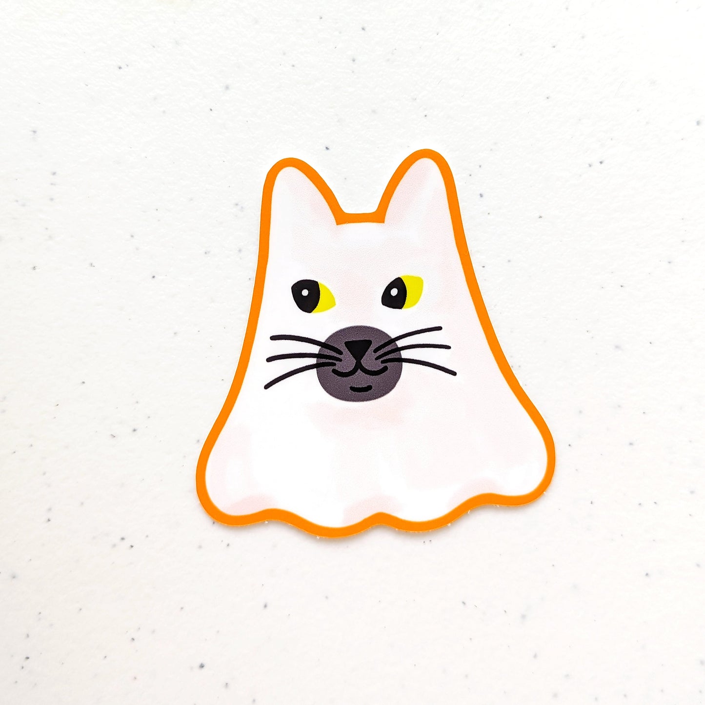 Cute Ghost Cat Sticker – Spooky Halloween Sticker
