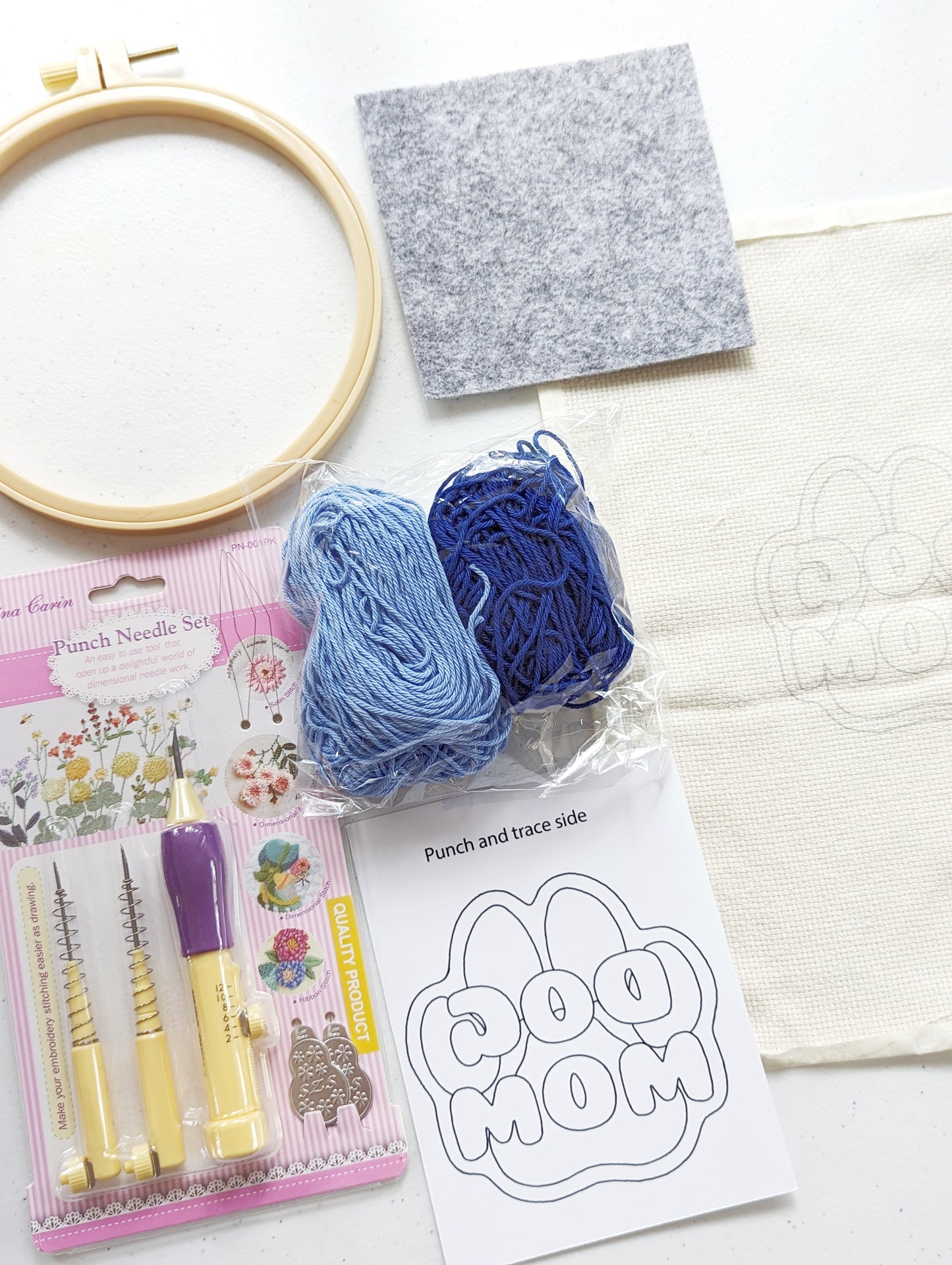 Pet mom coaster DIY_Punch needle kit