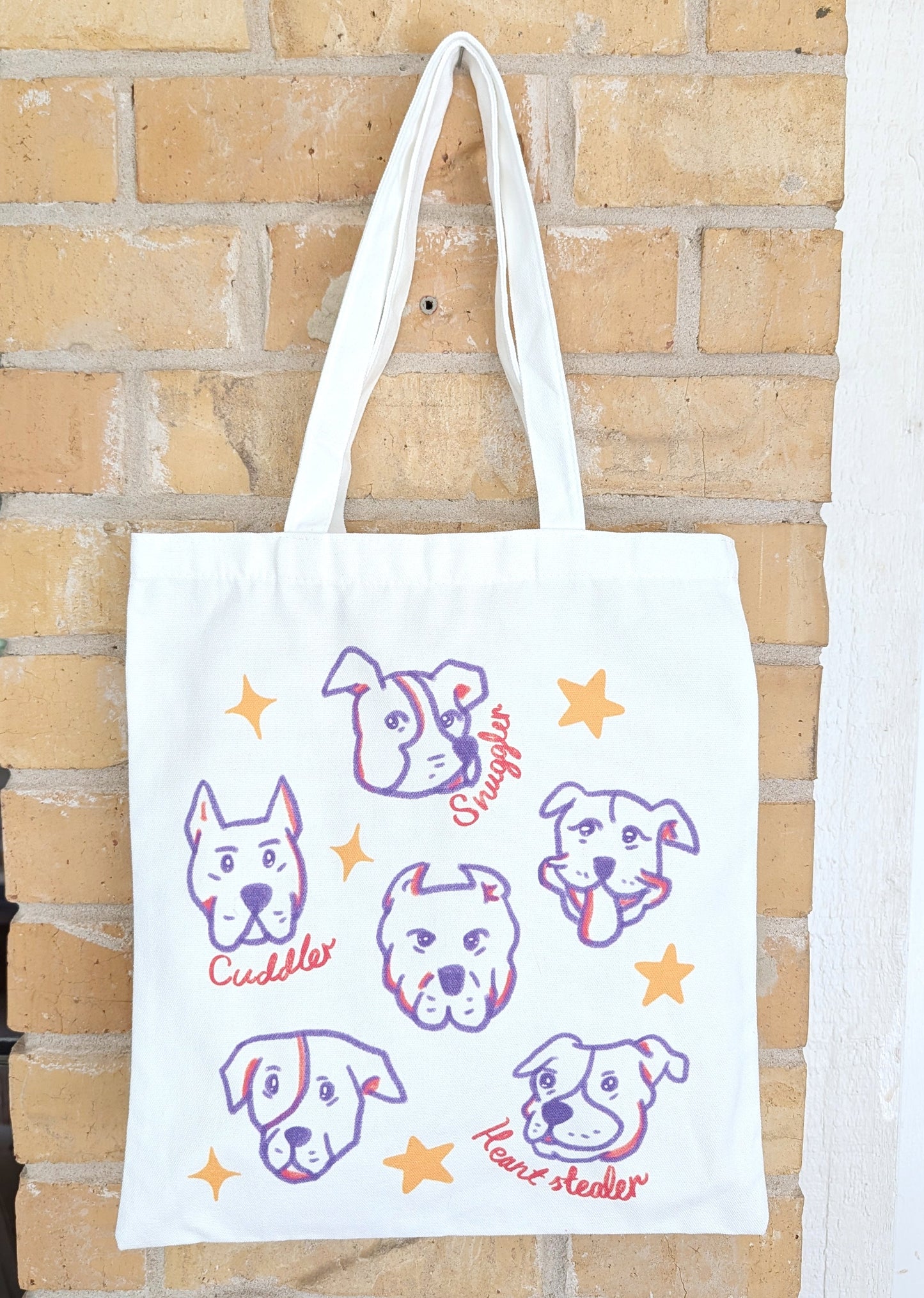Retro-inspired Pitbull Tote Bag
