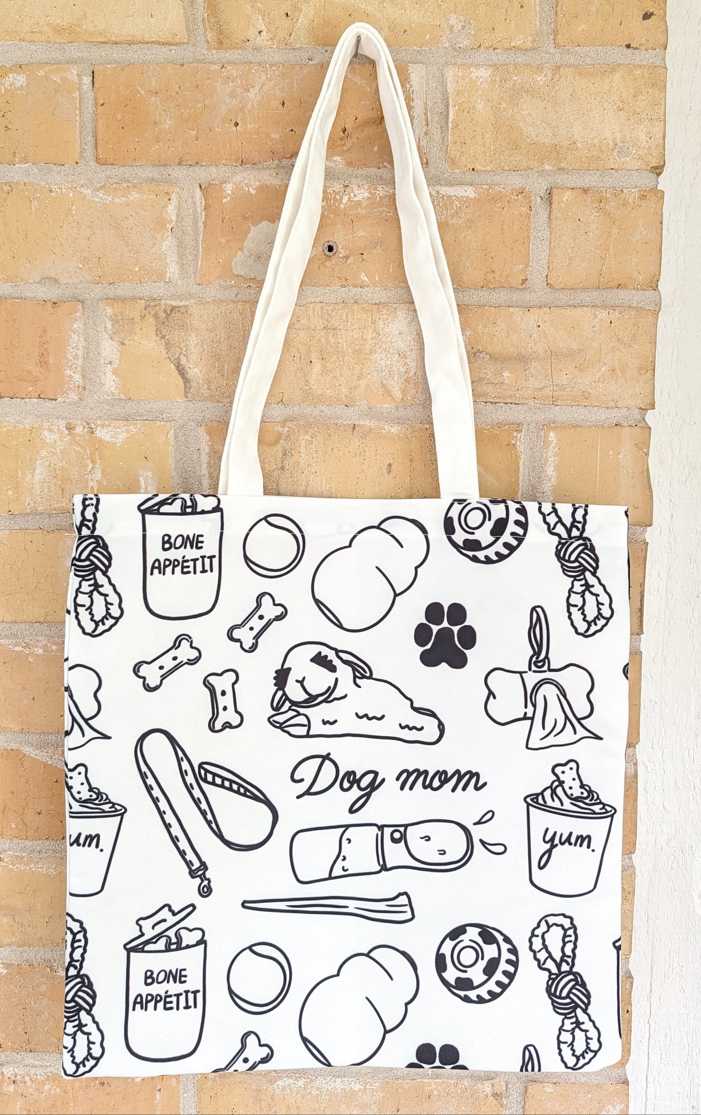 Pet Lover Pattern Tote Bag – Illustrated Dog & Cat Everyday Essentials