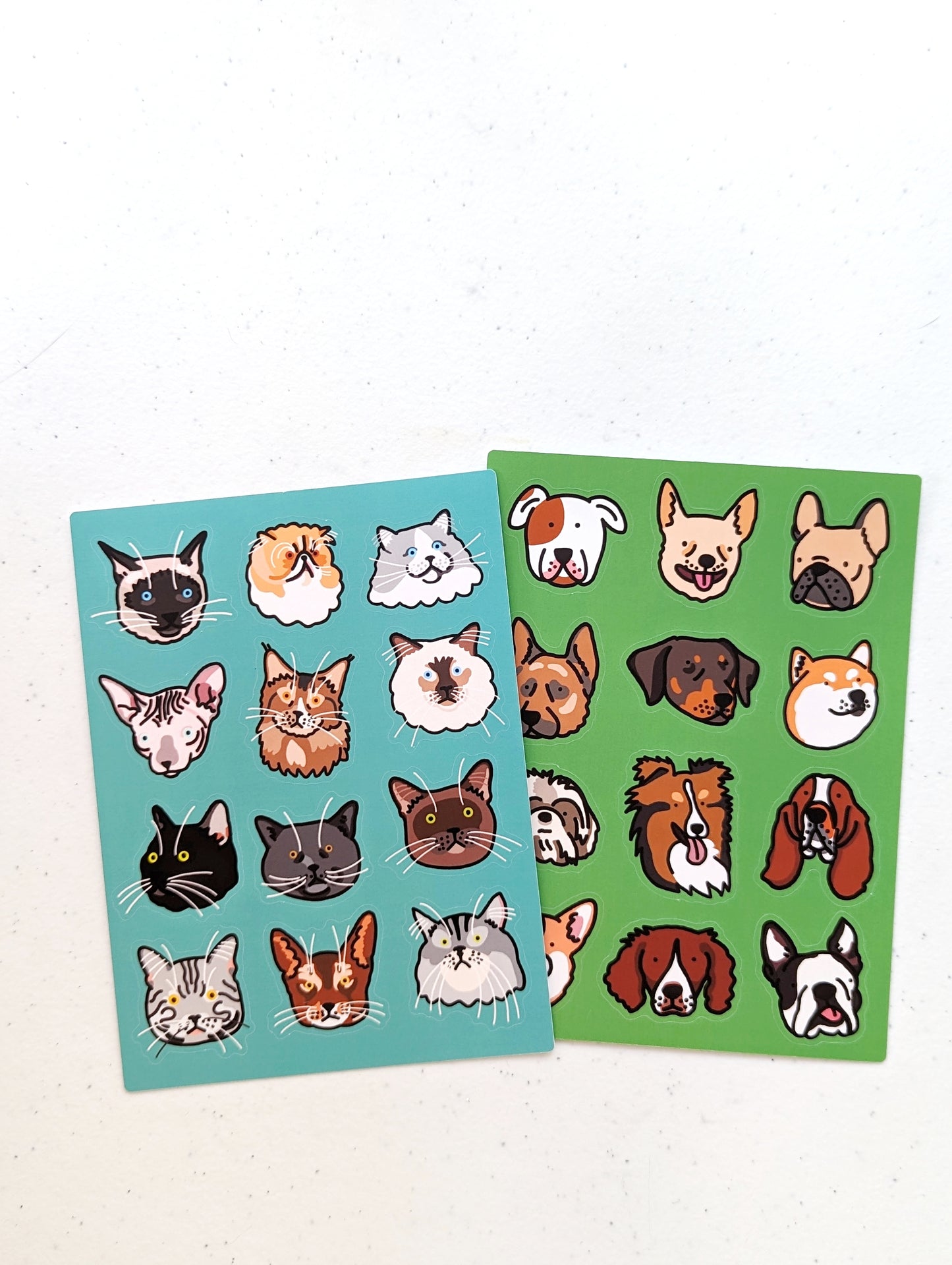 Cat & Dog Cute Face Sticker Sheets