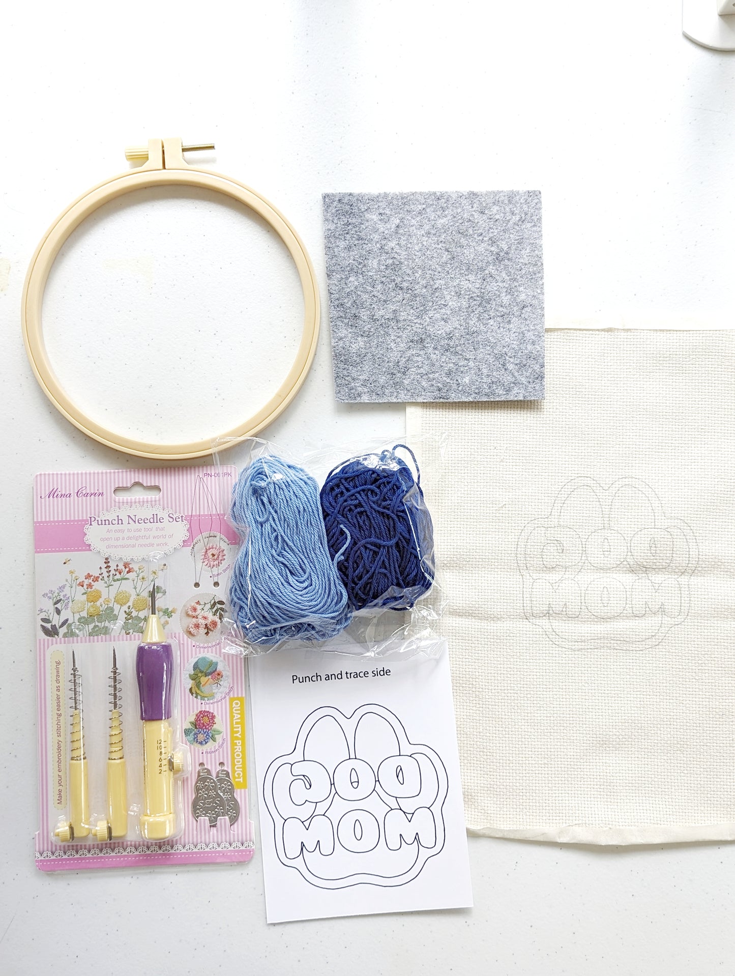 Pet mom coaster DIY_Punch needle kit