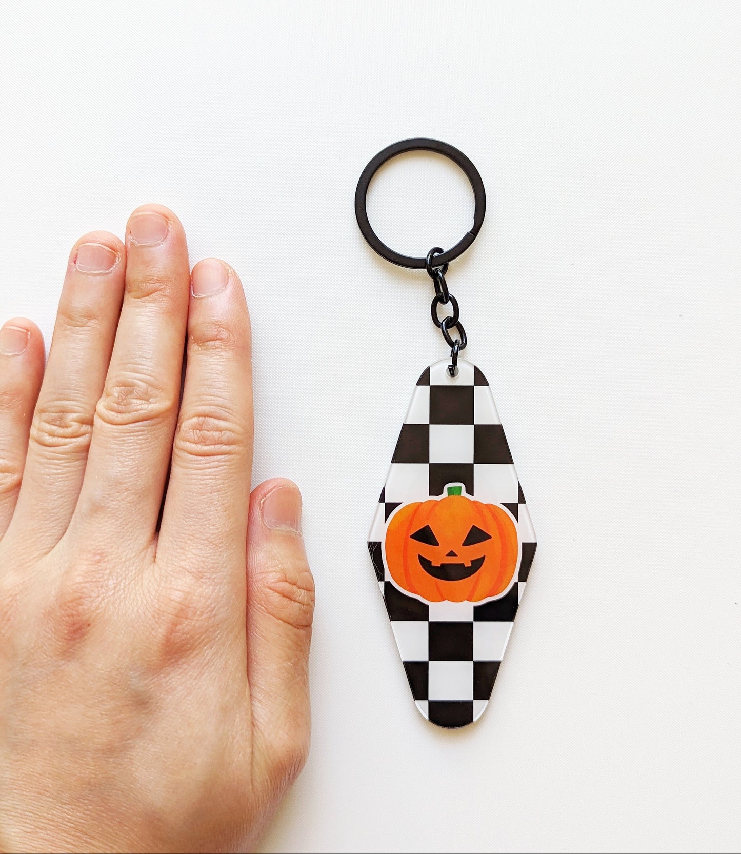 Halloween Plaid Paws Acrylic Keychain