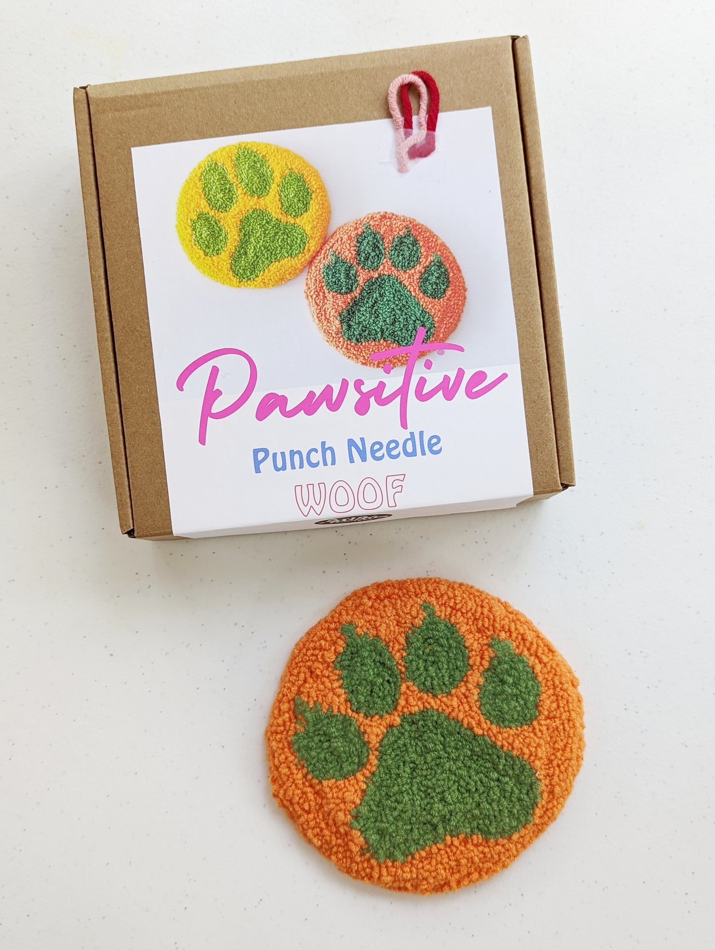 Paw coaster DIY_Digital_ Punch needle kit
